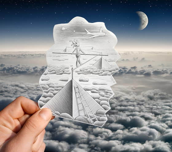 光影交織的藝術詩篇 12幅素描與相片的創意對話